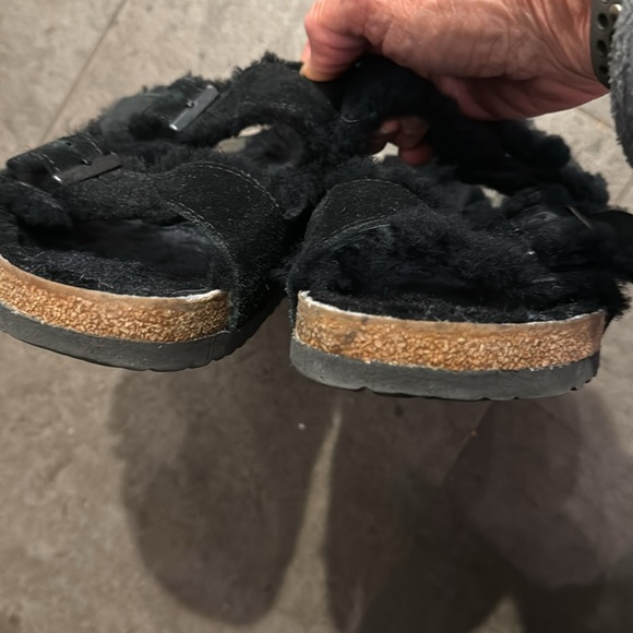 Birkenstock authentic Arizona shearling fur lined black sandals - Picture 6 of 8